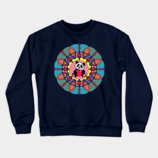 Cute panda with heart in colorful mandala Crewneck Sweatshirt